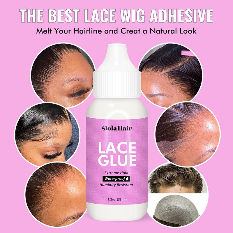 Dolahair Lace Wig Glue Kit Waterproof Wig Glue Strong Hold Wig Install Kit Lace Front Adhesive Invisible Bonding With Glue Remover & Edge Control