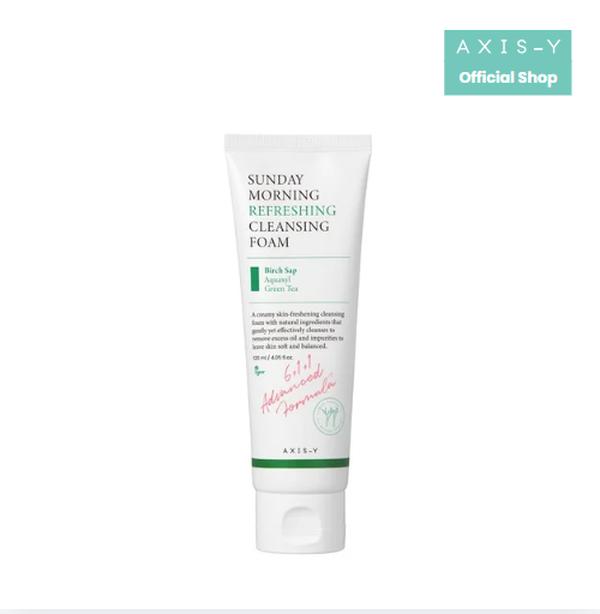 [AXIS-Y Official Shop] Sunday Morning Refreshing Cleansing Foam 120ml, Vegan, K-Beauty, Korean Cleanser, Skincare, Moisturizing, All Skin Types, Cleansing, Soothing, Oil Control, Fragrance Free, Paraben Free, Hydrating, Centella Asiatica, Calendula