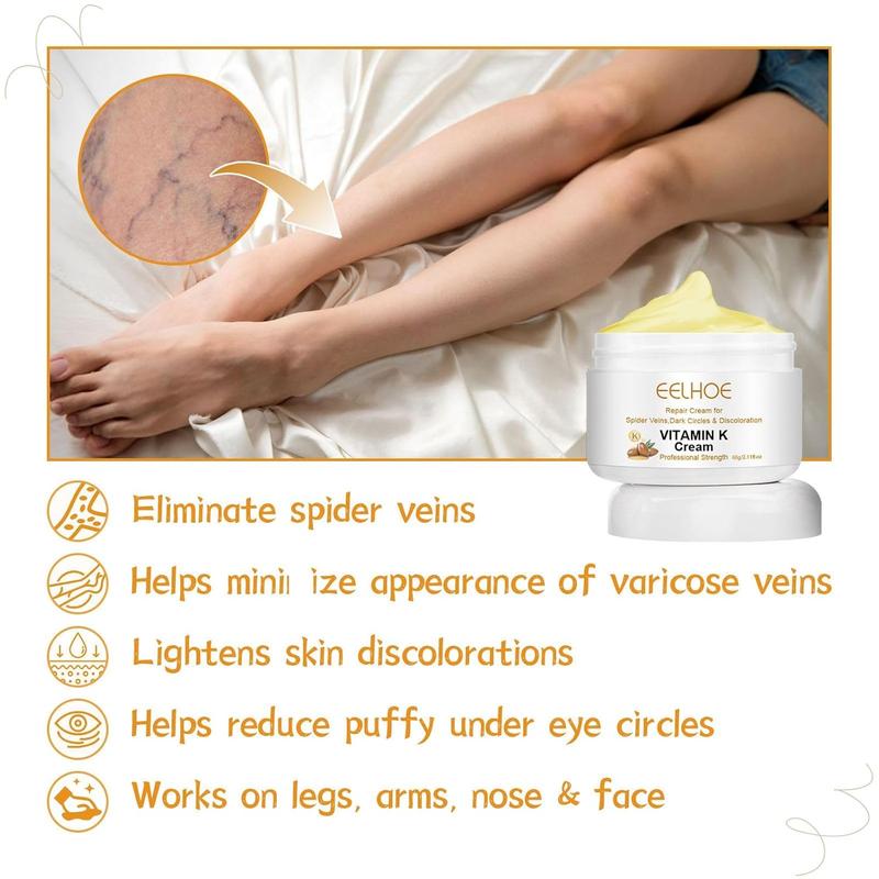 2 Bottle Varicose Veins Miracle Cream, Vitamin K Cream, K Miracle Cream, Vitamin K Cream Suitable for Legs and Face, Suitable for All Skin Types, Deeply Nourishing and Moisturizing