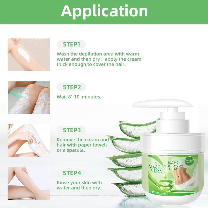 100g Aloe Vera Body Hair Removal Cream, 1 Box  Long-lasting Quick Clean Hair Removal Cream For Face, Legs, Arms And Underarm Hair Removal, Hair Removal Cream For All Skin Types