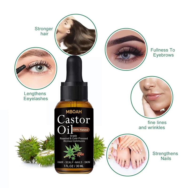 Organic Castor Oil for Hair, Eyelash & Eyebrow, Moisturizing & Hair Care Product for Women & Men, Christmas Gift