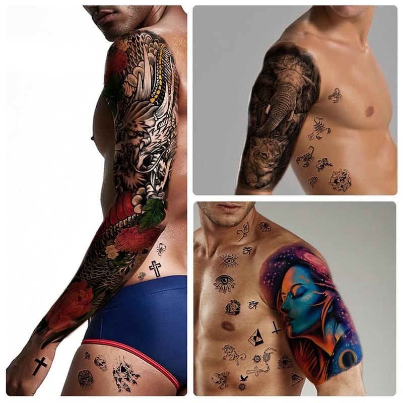 Trending! 46 Sheets of Full Arm Temporary Tattoos for Men and Women (Length 22.8