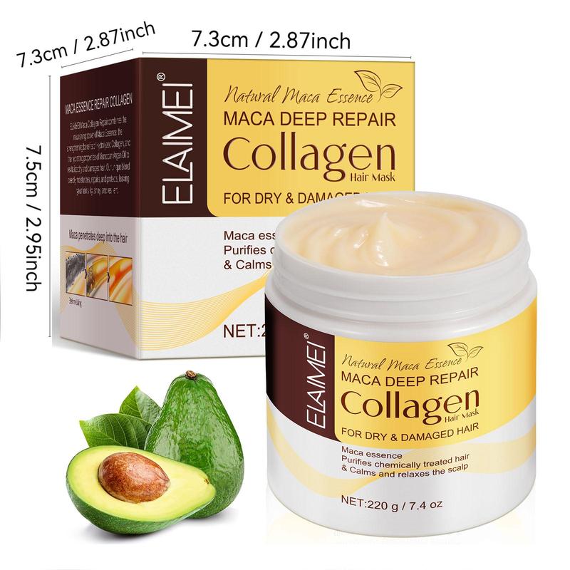 Collagen Hair Mask, Deep Moisturizing Hair Mask, Hair Care & Styling Product for Dry & Damaged Hair, Suitable for Women & Men