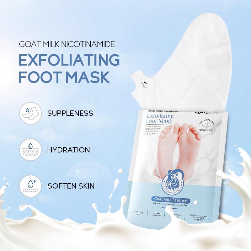 Goat Milk Exfoliating Foot Mask, 5 Counts set Foot Dead Skin Remover Mask, Foot Callus Removing Mask, Foot Hard Skin Removing Mask, Pedicure Foot Care Products, Body Care Products, Christmas Gift