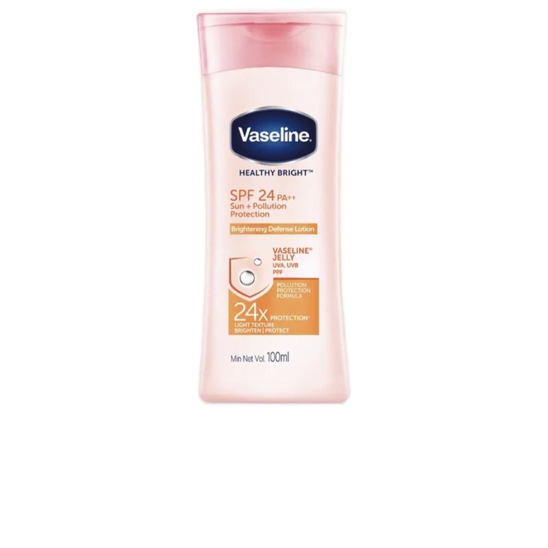 Vaseline Healthy Bright Sunscreen Lotion with SPF24 and Pollution Protection, 100ml, 2 Count - Body Care Radiant Uv