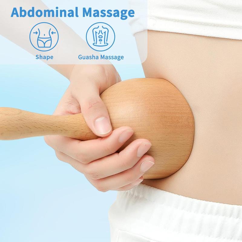 Wooden Massage Tool, Wooden Massage Cup, Handheld Body Massager, Manual Massage Tool for Home & Spa, Bath & Body Care Product