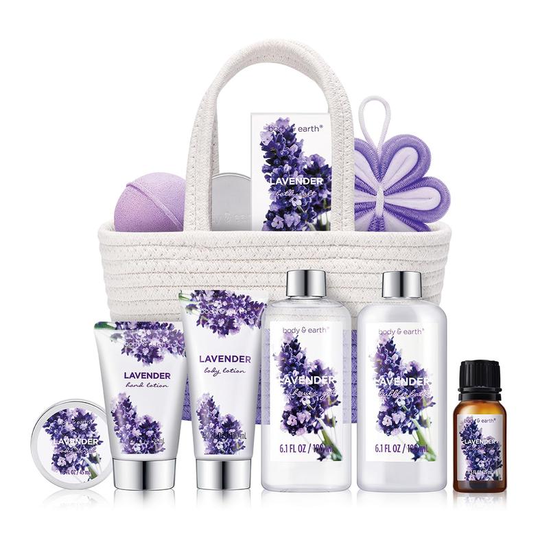 Spa Gift Baskets for Women -  11pcs Lavender Gift Sets with Bubble Bath, Shower Gel, Body Lotion, Birthday Gifts for Women, Spa Kit for Mom Gifts, Purple Gifts Lavender Purple