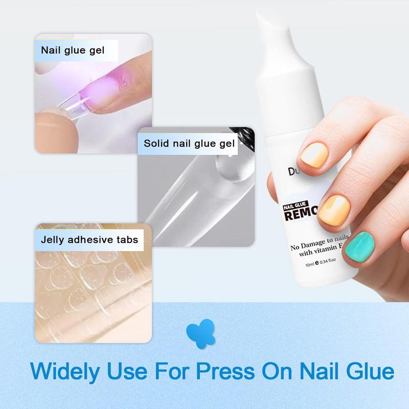 Gentle Nail Glue Remover, 2 Counts Nail Polish Remover with vitamin E, Nail Art & Nail Care Product for Women & Girls