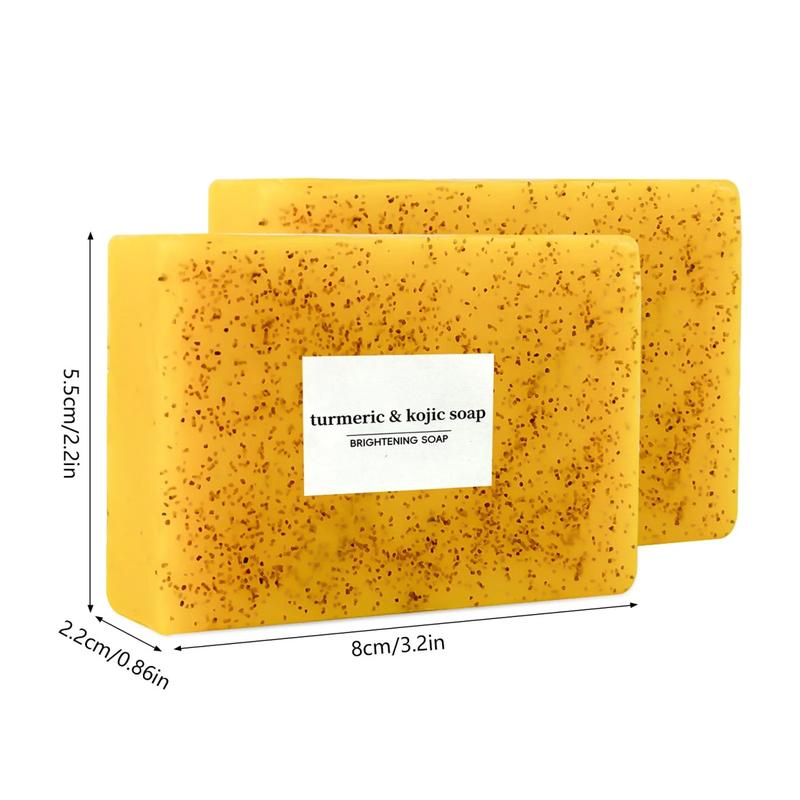 3PCS Turmeric & Kojic Acid Brightening Soap for Body Wash and Facial Cleansing handmade soap Turmeric & Kojic Brightening Soap Set