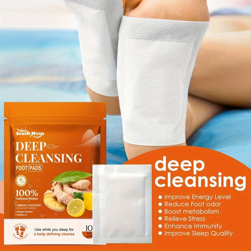 10pcs Revitalizing Ginger Foot Pads - Vitamin E Infused for Soothing Relaxation, Natural Odor Eliminators, Luxurious Premium Ingredients