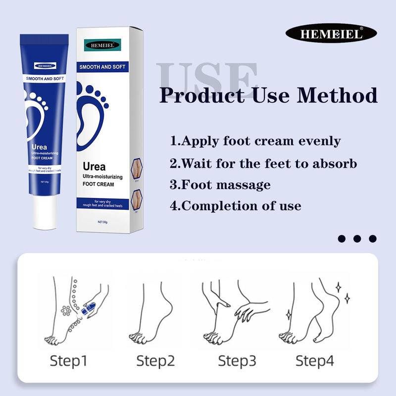 30g Urea Foot Cream, 1 Count Moisturizing Foot Care Product For Dry Cracked Skin, Smoothing And Softening Foot Care For Men And Women