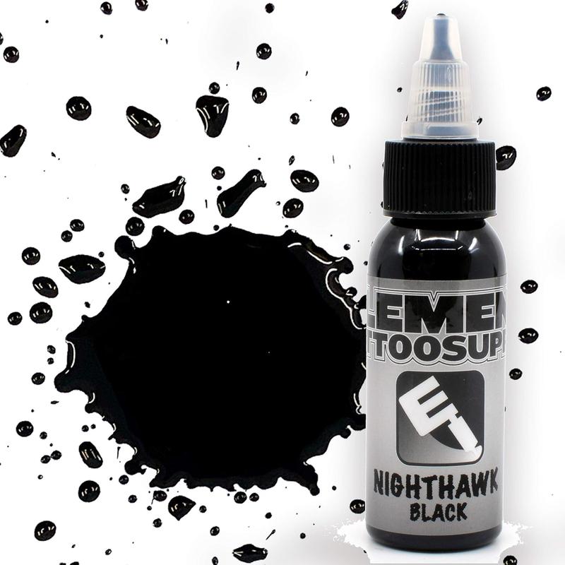 Premium Black Tattoo Ink - Professional Tattoo Ink & Supplies for Outlining,Shading & Blending - Tribal Tattoo - Permanent Nighthawk Black Ink 1oz