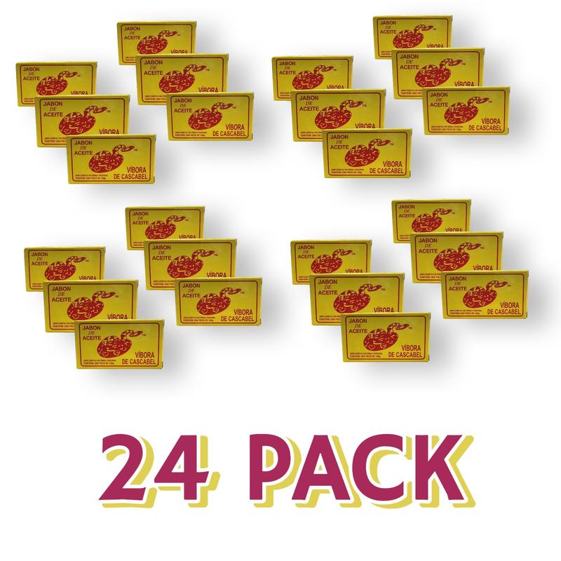 24 PACK Rattlesnake soap ( Jabon de Aceite Vibora de Cascabel) skincare acne Facial Cleansing Skin Repair 140 gr Pack Daily Moisturize Cleanser