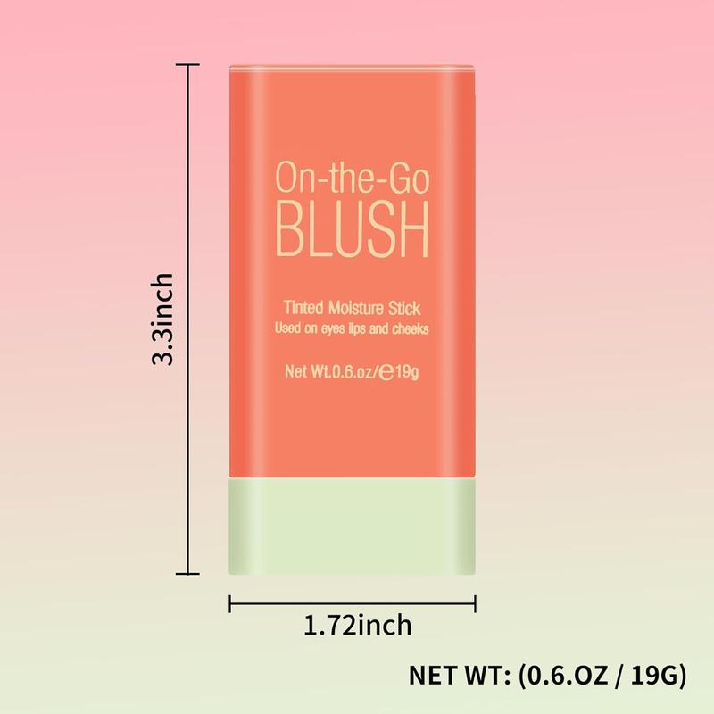 Multi-Use Blush Stick – Waterproof & Long-Lasting Tinted Moisturizer for Cheeks, Lips, and Eyes – Lightweight, Smooth Blending Formula for a Natural, Radiant Finish