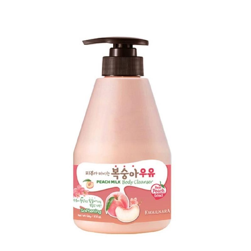 [WELCOS KWAILNARA] Peach Milk Body Cleanser 560 g   19.75 oz. Body Care Body Wash Cleansing Hydrating Moisture Soap Foaming