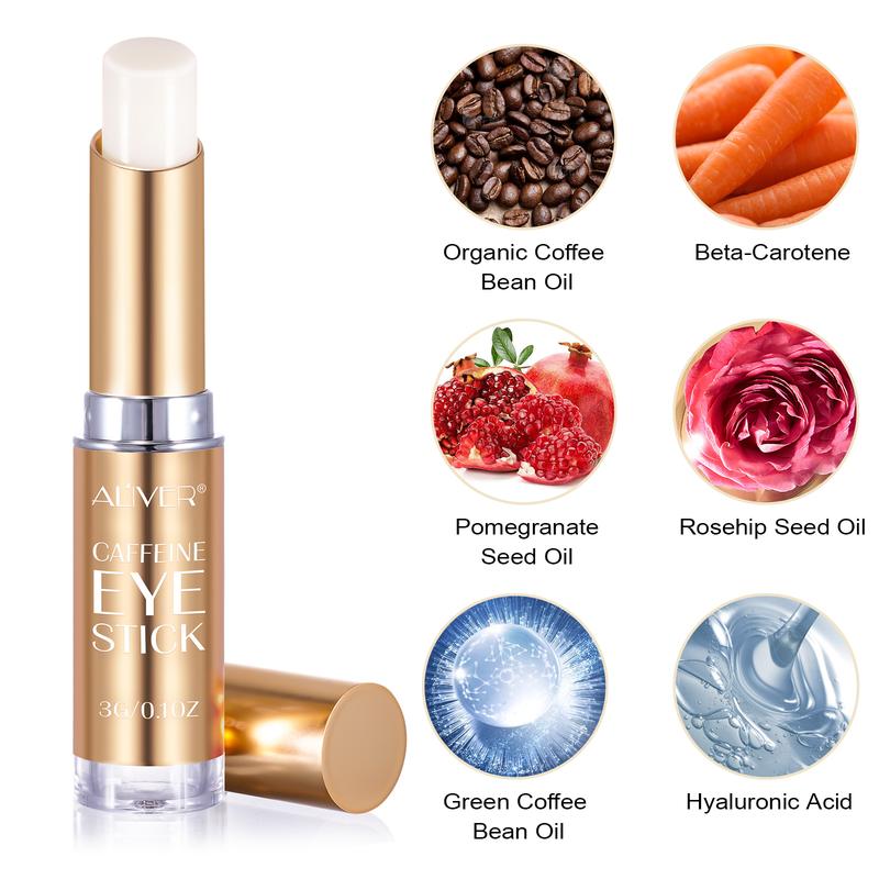 ALIVER Caffeine Eye Stick, Comfort Eye Cream for Dark Circles, Wrinkle and Puffiness, Fine Lines (2PCS)