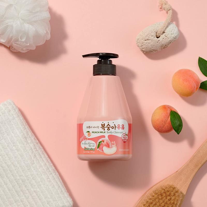 [WELCOS KWAILNARA] Peach Milk Body Cleanser 560 g   19.75 oz. Body Care Body Wash Cleansing Hydrating Moisture Soap Foaming