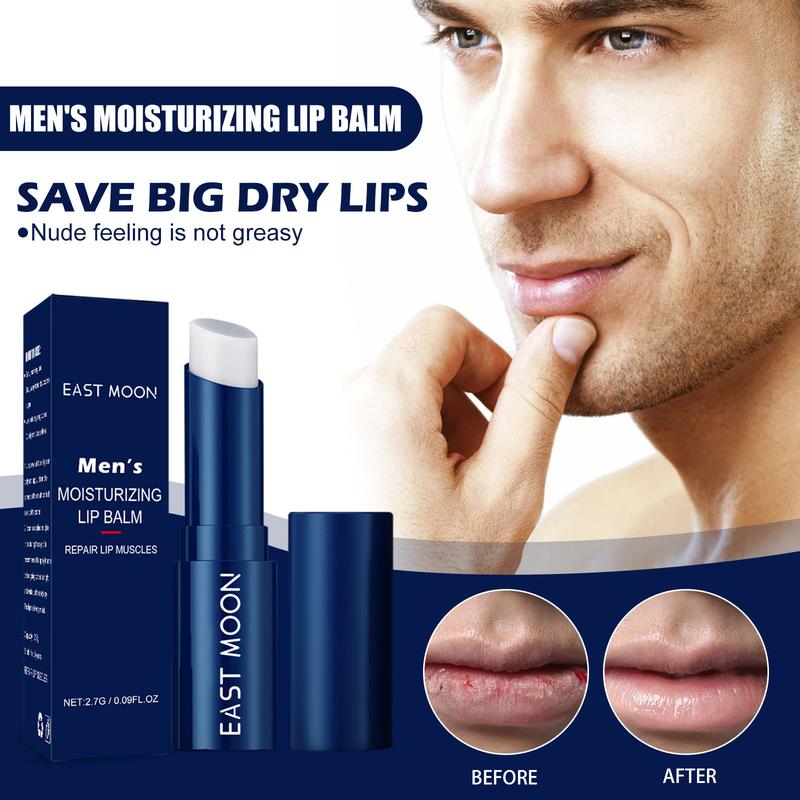 East Moon Men's Lip Balm Removes Dead Skin, Protects Lips, Prevents Dry And Cracked Lips, Hydrates And Moisturizes Lips