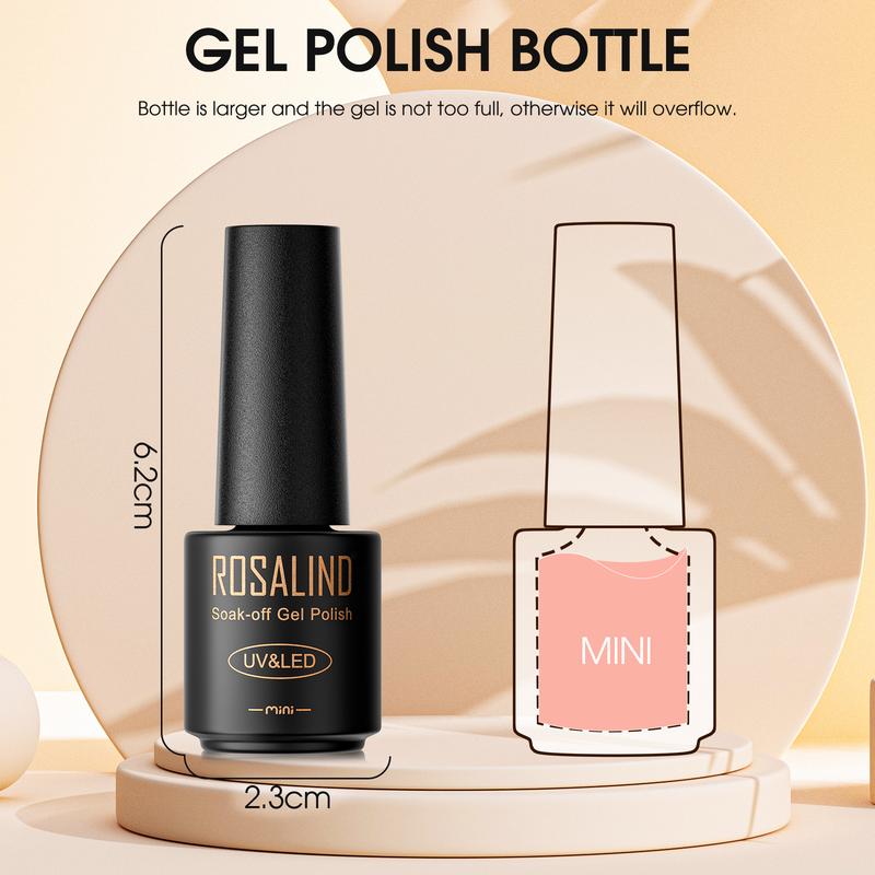 ROSALIND 48PCS Gel Nail Polish Set, 45 Colors Fall Gel Polish Brown Orange Reflective Glitter Gel Polish Starter Set with Matte & Glossy Gel Top Base Coat Manicure Gift for Women