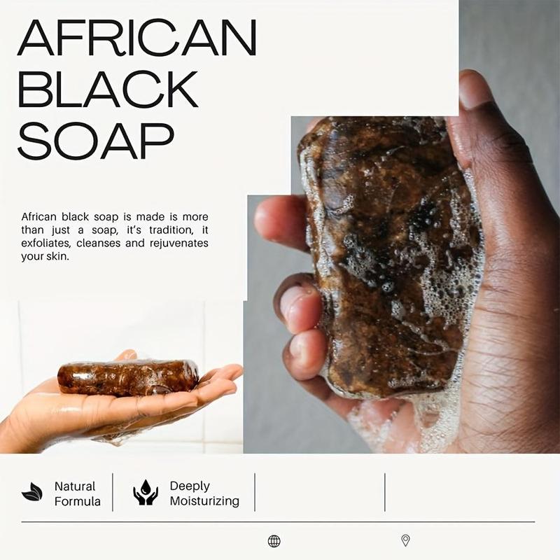 African Black Soap, Moisturizing Cleansing Soap Bar, Hydrating Body Wash Soap for Face & Body, Body Care Product for Women & Men