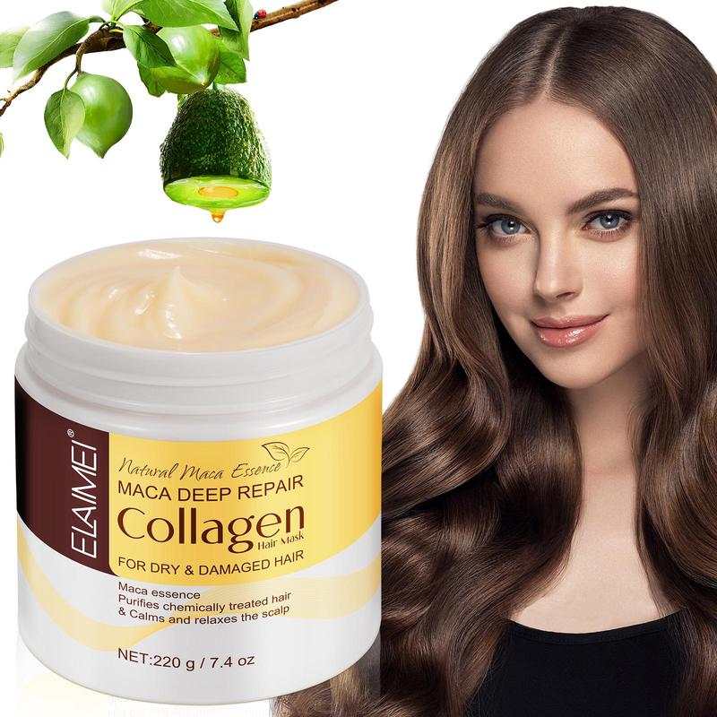 Collagen Hair Mask, Deep Moisturizing Hair Mask, Hair Care & Styling Product for Dry & Damaged Hair, Suitable for Women & Men