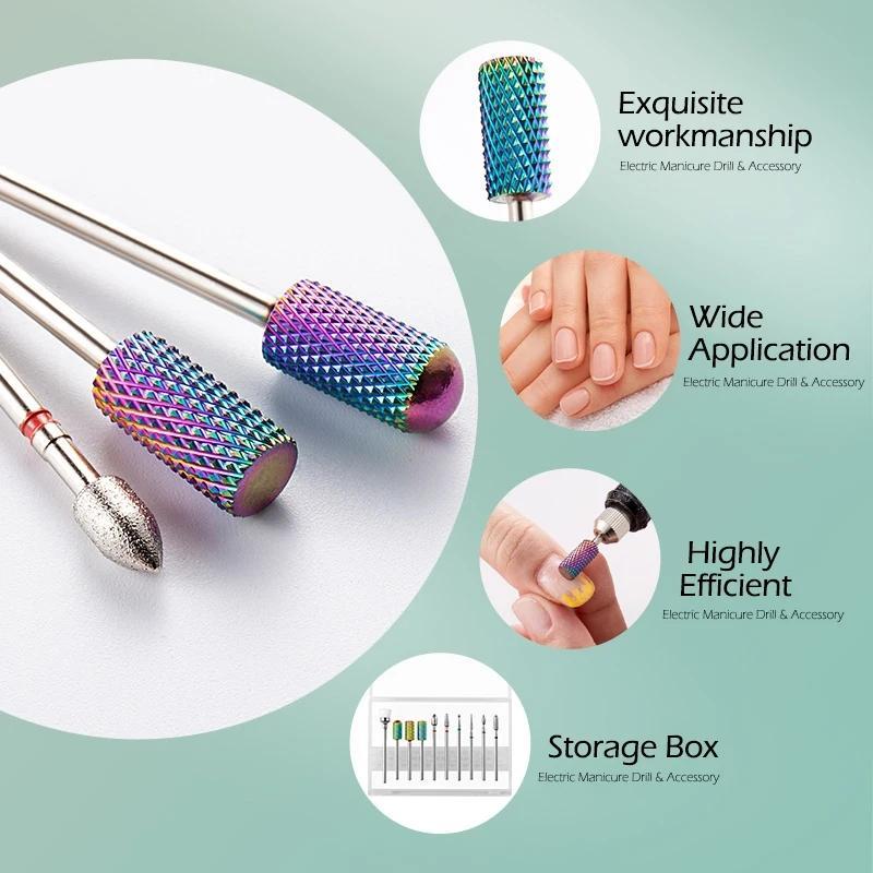 Nail Drill Bits Set, 30pcs set Professional Ceramic Diamond Cuticle Drill Bits for Nails, Electric Nail File Bits for Acrylic Gel Nails Manicure Pedicure, Christmas Gift