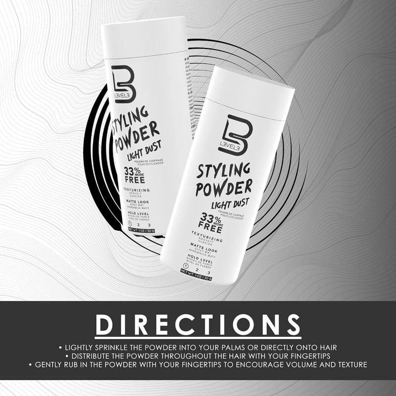 Level 3 Light Hold Styling Powder - Natural Matte Hairstyle - Texturizing and Volumizing Haircare Daily Unisex