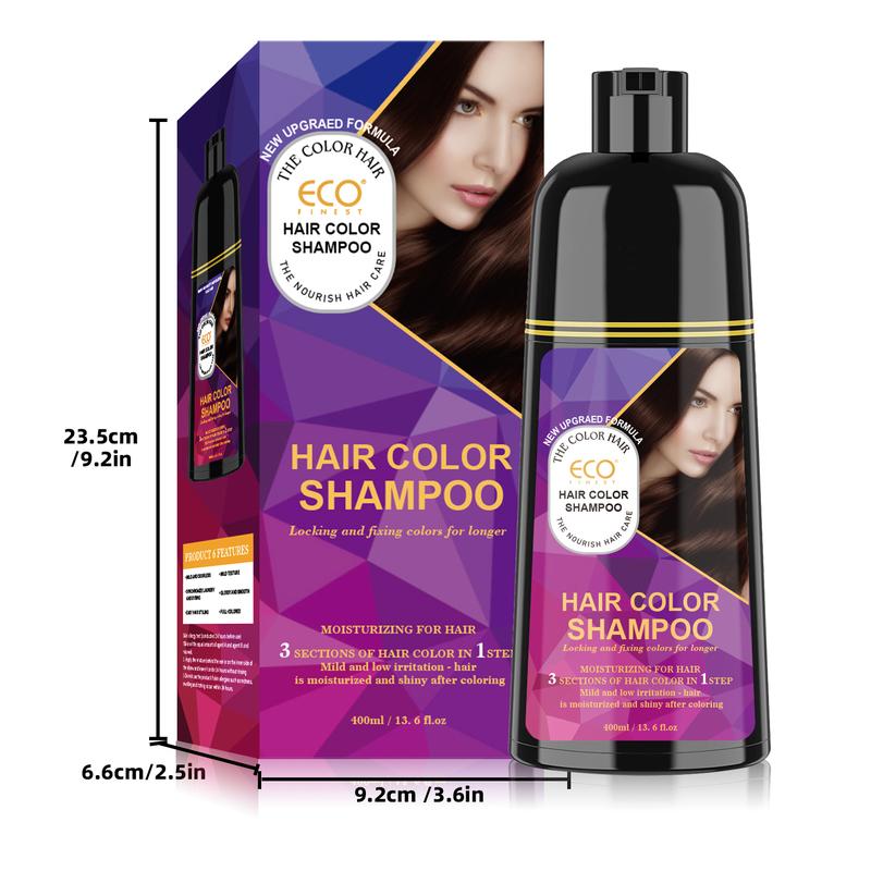 ECO Finest Color-Lasting Hair Dye Shampoo - Wine Red, Brown, Black - Quick & Long-Lasting - Suitable for All Ages Gel Haircare