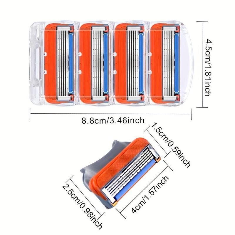 5 Layer Manual Razor Set, 1 Set Razor Holder & Replacement Blades, Skin Friendly Safety Shaving Razor for Men, Men's Care Tools, Christmas, Christmas Gift