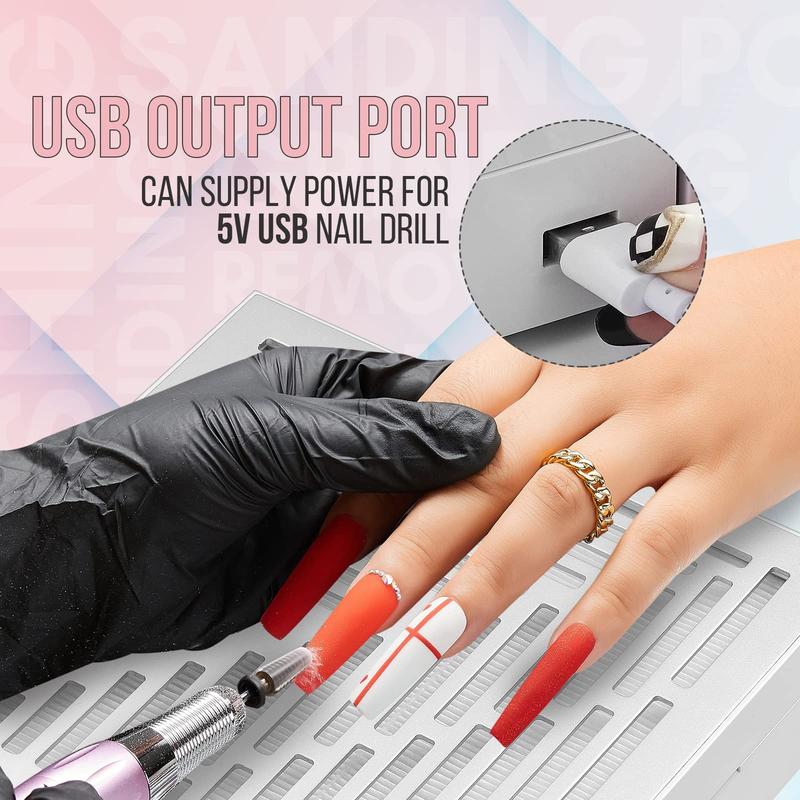 [FREE SHIPPING] Makartt Rechargeable Nail Dust Collector Machine Ultra Thin Nail Vacuum Dust Collector for Acrylic Nails Drills Portable SYMPHONEE Nail Dust Extractor with Reusable Filter White Cutics Nail Art Manicure Nail Care