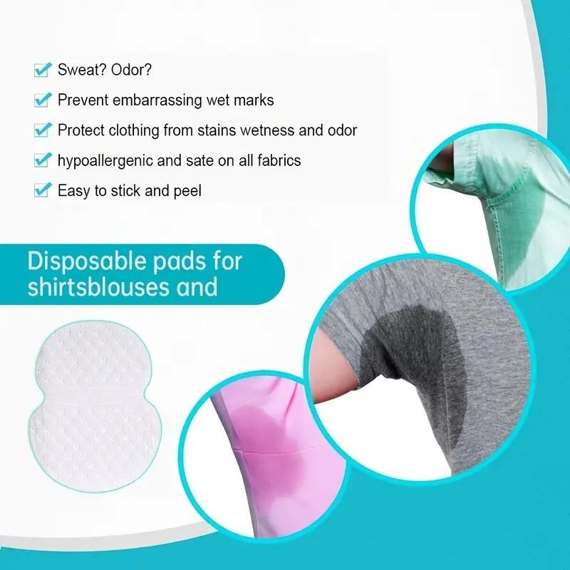 Disposable Underarm Sweat Pads, 100pcs Invisible Sweat Absorbing Pads, Breathable Comfortable Underarm Cleanser Pads, Skincare Tools For Men & Women