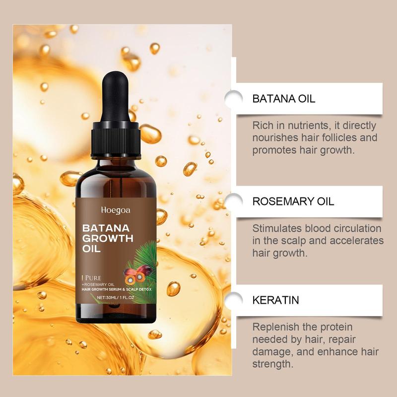 Batana Oil Hair Serum, 2 Counts Hair Strengthening Oil, Moisturizing Hair Oil for Dry & Damaged Hair, Hair Care Product for Men & Women