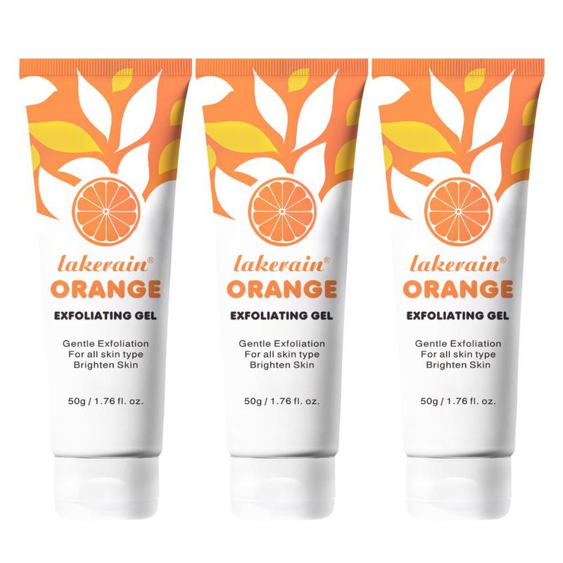 Orange Exfoliating Gel for Face Body, 3 Counts set Natural Moisturizing Face Scrub, Deep Cleansing Facial Exfoliator for Daily Use