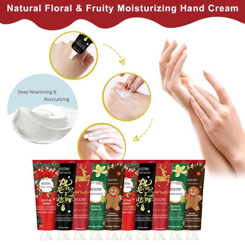 Nourishing Hand Cream Gift Box, 10pcs set Moisturizing Hand Cream, Long Lasting Fragrance Hand Lotion for Women Men