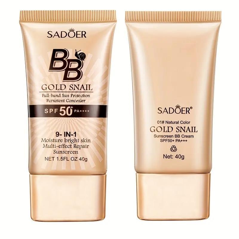 Long-lasting Golden Snail Bb Cream, Natural Look Liquid Concealer Foundation, Skin Color Corrective Makeup Cream, Lightweight Facial Makeup Products