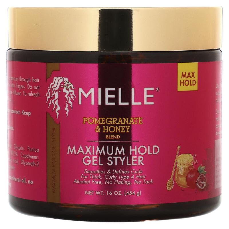 Mielle Gel Styler, Maximum Hold, Pomegranate & Honey Blend, 16 oz (454 g)