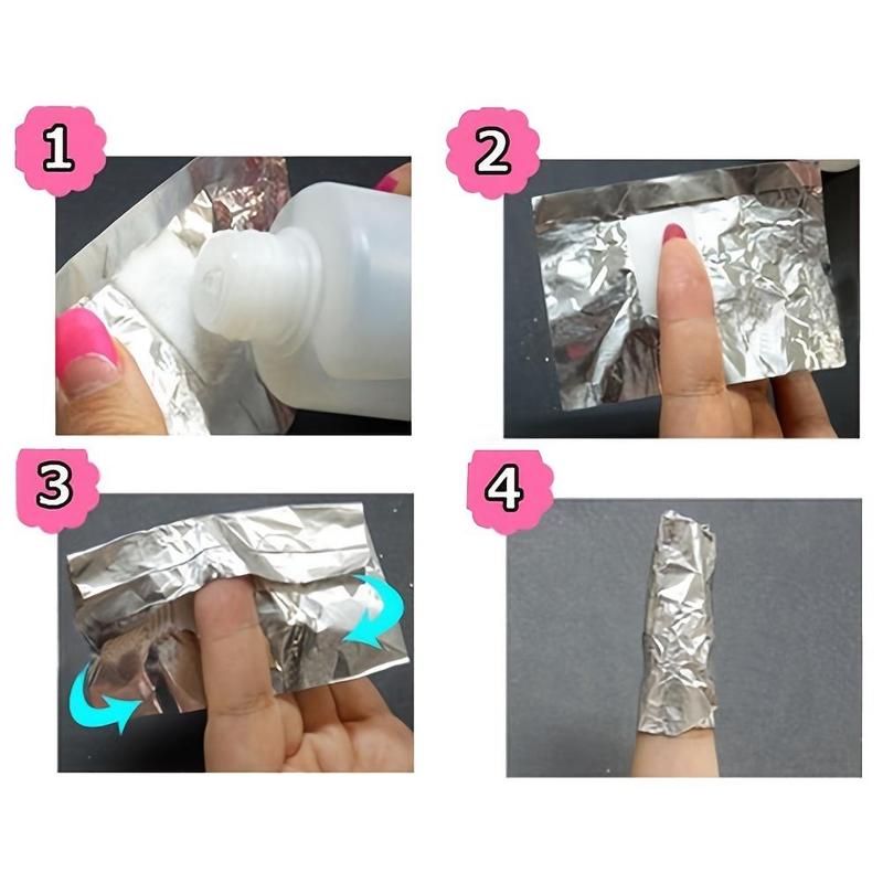 Nail Art Foil Strip, 100pcs set Nail Polish Remover Foil Wrap, Nail Art Remover Tool for Nail Salon