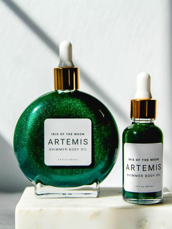 Artemis Goddess Oil - Goddess of the Hunt, Wood Fragrance, Forest Scent, Moisturizing, Shimmer Body Care Lightweight Comfort Cosmetic Scented Aroma