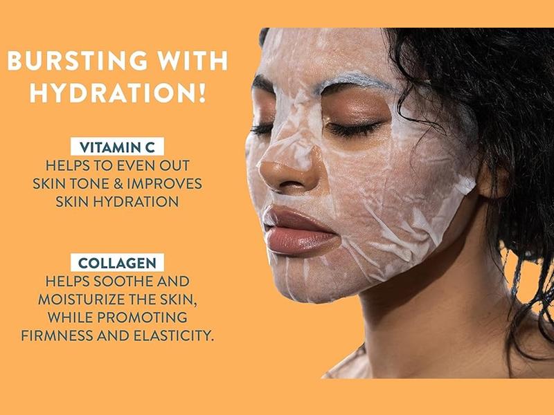 By Nature Vitamin C and Collagen Sheet Face Mask To Brighten And Hydrate Skin - By Nature Skincare From New Zealand