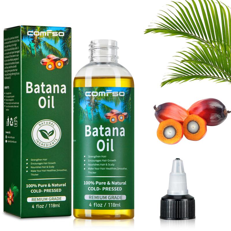 Batana Oil for Hair Growth: Dr Sebi Organic Raw Batana Oil from Honduras - 100% Pure & Natural - For Thicker & Stronger Hair - 4 FL OZ