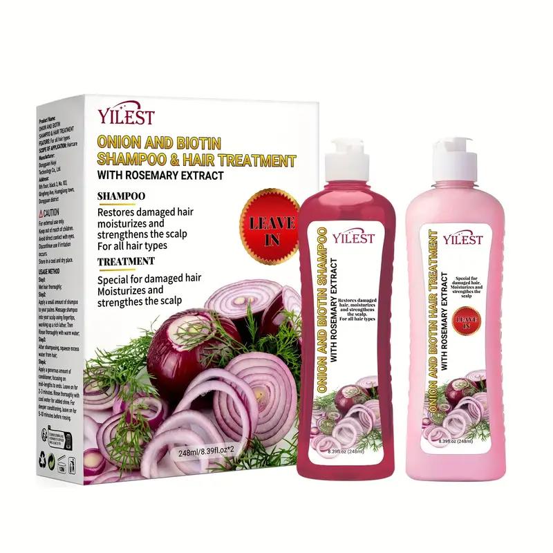 onion rosemary shampoo Duo,2 Onion Rosemary and Biotin Shampoo & Treatment (8.38Fl Oz 248 ml)Haircare Comfort