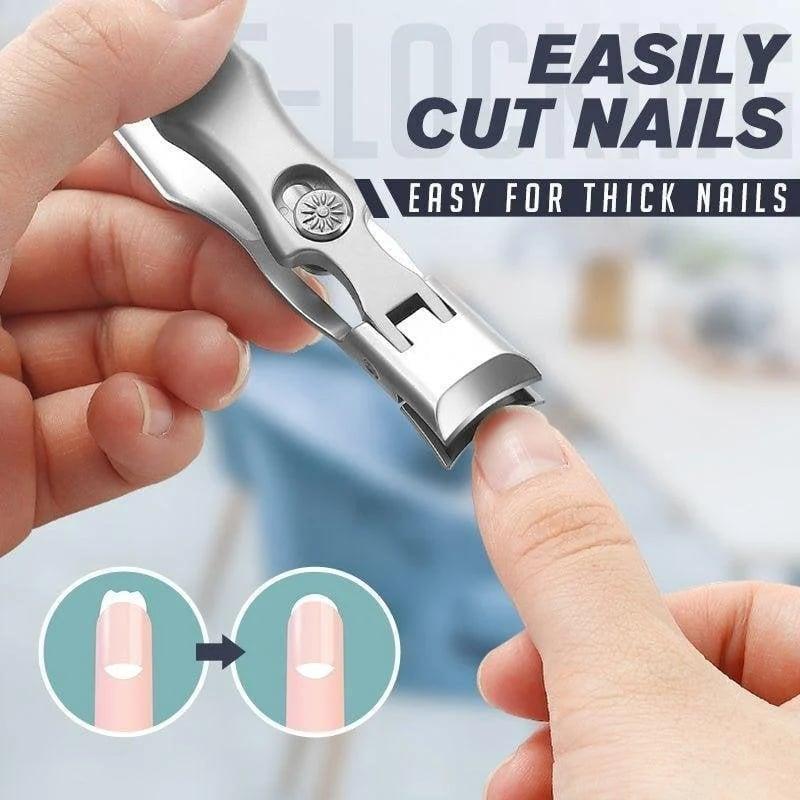 Upgrade Ultra Wide Jaw Opening Nail Clipper with Safety Lock, Long Handle Ultra Sharp Stainless Steel Nail Clippers for Tough Nails, Toenail Clippers for Thick Nails Ingrown Manicure, Clippers for FingerNails Toenails, Pedicure, Men & Women