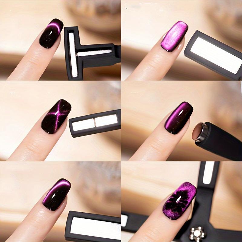 Cross-shaped Nail Art Tool, Multi-functional Cat Eye Nail Polish Glue Iron Stone Nail Art Tool, Manicure & Pedicure Tool