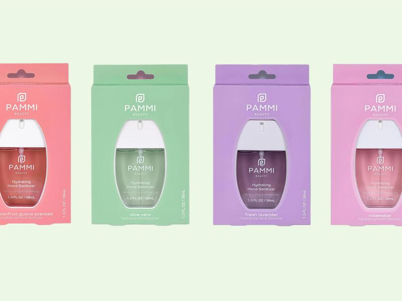 PAMMI Pack of 4 Hydrating Hand Sanitizer Passion Fruit Guava , Rose Water , Lavender , Aloe Vera Apple Aroma Ethyl Eucalyptus spray sanitizer