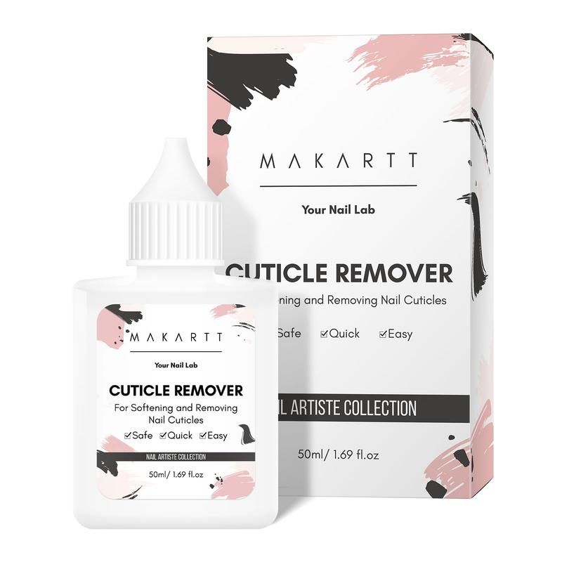 Makartt Cuticle Remover Liquid, 50ml Cuticle Softener, Professional Instant Cuticle Cream, Salon Quality Nail Care Cuticle Dissolver for Dry Cuticles Manicure and Pedicure Supplies Salon Home Use Nail Polish Polish