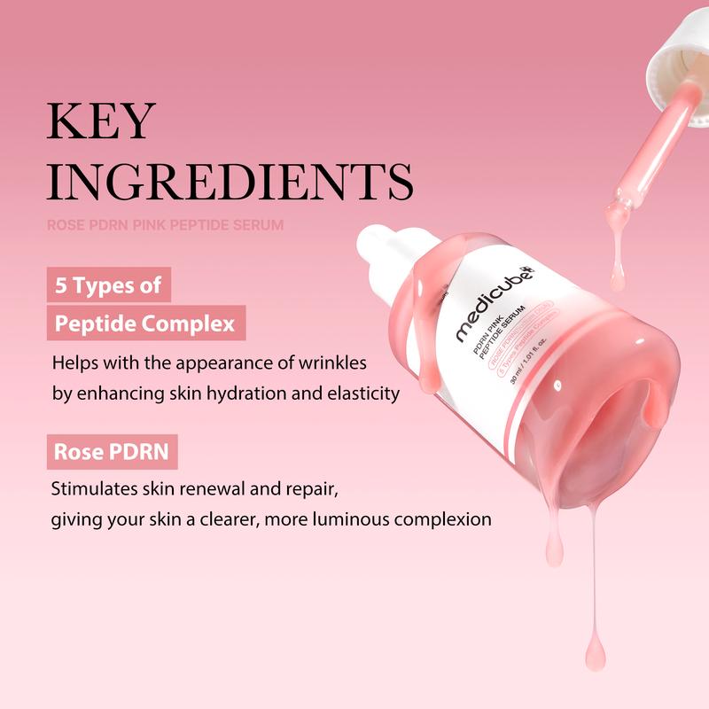 [Medicube Official Shop] Rose PDRN Pink Peptide Serum - Vegan, The Viral Skin Boosting Pink Glow Serum ㅣ Kbeauty , Korean Skincare , Collagen , Glass Glow , uneven skintone , PDRN , peptide