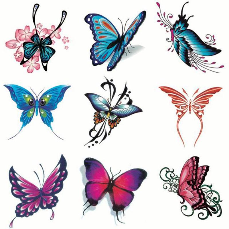 Tattoo stickers, multicoloured, black, flowers, roses, butterflies, cover scars,Stickers to cover the scars