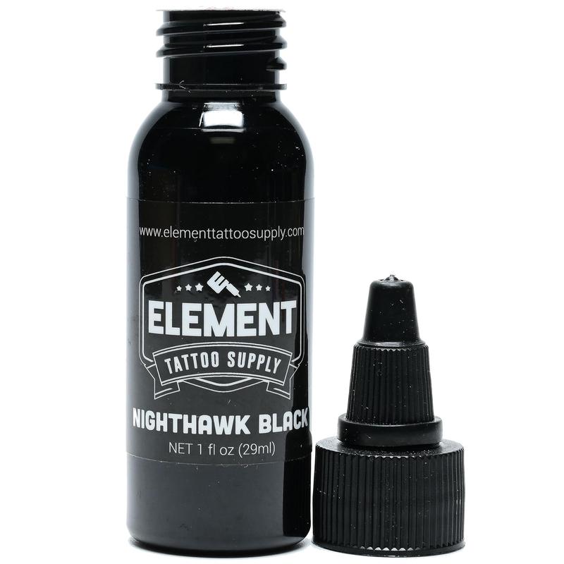 Premium Black Tattoo Ink - Professional Tattoo Ink & Supplies for Outlining,Shading & Blending - Tribal Tattoo - Permanent Nighthawk Black Ink 1oz