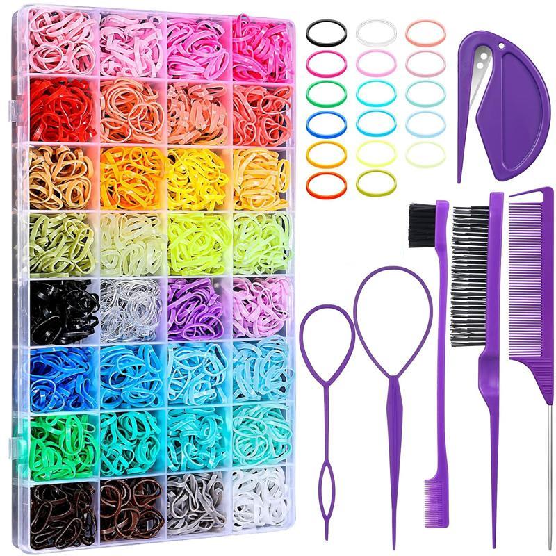 Hair Ties & Hair Styling Tools Set, 2006pcs Colorful Hair Accessories For Women & Girls, Heatless Styling Tool For Daily Use