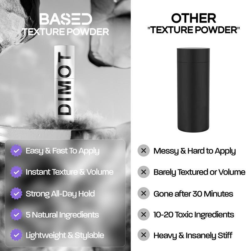 DIMOT Hair Texture Powder | Instant Volume & Texture | Simple, Natural, Effective. Hair Texture Powder | Instant Volume & Texture | Simple, Natural, Effective.